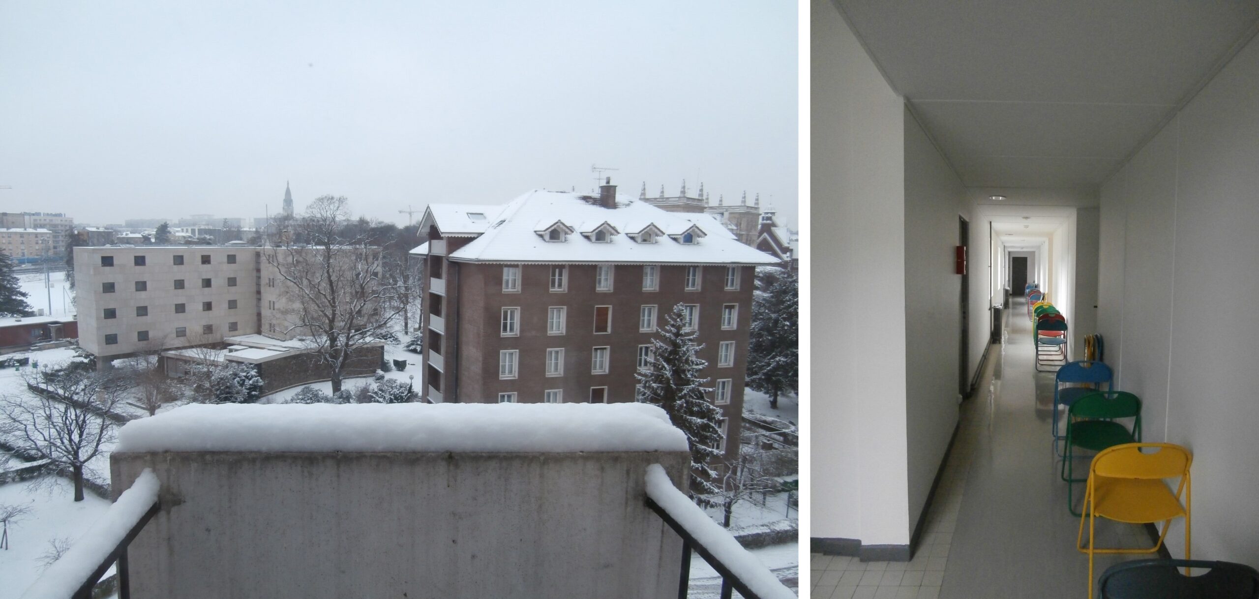 インド館からの眺め(左)とスイス館のインスタレーション(右)